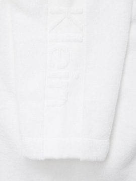 CALVIN KLEIN SZLAFROK COTTON ROBE LOGO WHITE L/XL