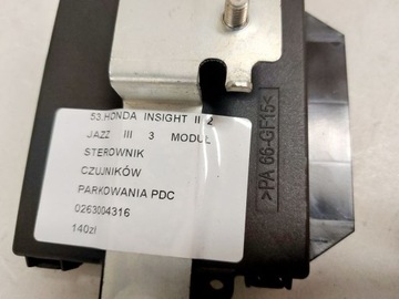HONDA INSIGHT 2 II JAZZ 3 III MODUL ŘÍZENÍ ČIDEL PARKOVÁNÍ PDC