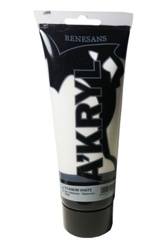 Farby Akrylowe Akryl Renesans 200ml Biel Tytanowa