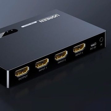 UGREEN SWITCH SPLITTER ПЕРЕКЛЮЧАТЕЛЬ СИГНАЛА HDMI - 3x HDMI 4K 3D