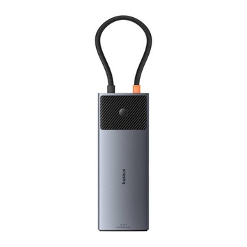 Концентратор-адаптер 10-в-1 Baseus 2x HDMI, USB-C, 3xUSB-A+RJ45+SD/TF, PD (серый)
