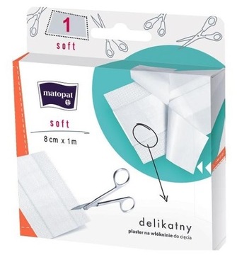 Plaster MATOPAT SOFT z opatrunkiem 8cm x 1m