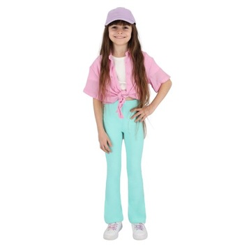 SPODNIE DZWONY DZIEWCZĘCE DRESY BAWEŁNIANE 146