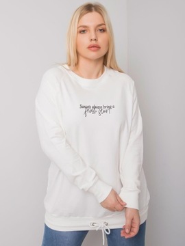 Bluza plus size z napisem okrągły dekolt bawełna