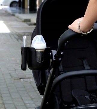 Держатель на тележке для бутылки-чашки, черный. Универсальная бутылочка для телефона 2-в-1.