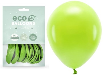 Balony Eco pastelowe zielone jabłuszko 10szt 26cm