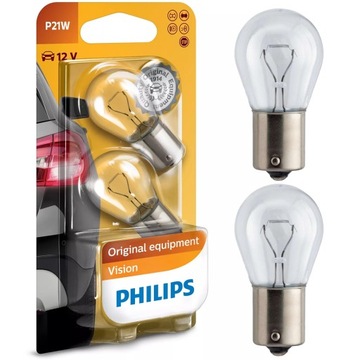 2x ŻARÓWKI PHILIPS P21W BA15s 12V VISION +30%