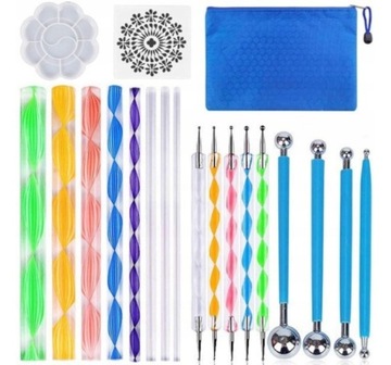 Malowane narzędzie do malowania mandali DIY 19 szt