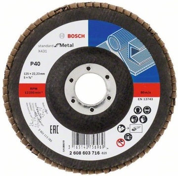 Bosch 2608603716 Listkowa tarcza płaska Standard for Metal 125mm G40 X431