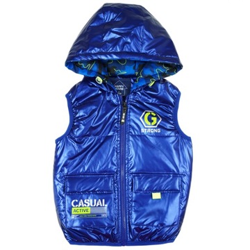 Niebieska KAMIZELKA bezrękawnik STRONG r.146/152