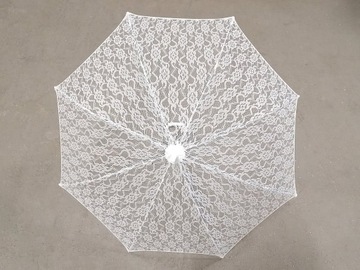 Parasol przeciwsłoneczny koronka biały śr.50cm