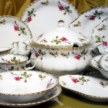001 SERWIS OBIADOWY 12/45 Róża Złota IWONA CHODZIEŻ MALCER PORCELANA 24