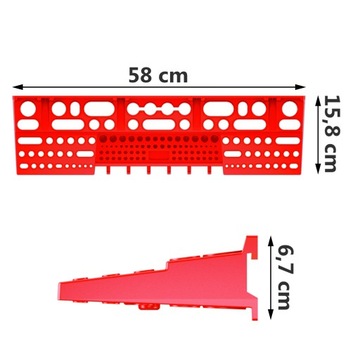 Набор досок для инструментов с полками и вешалками, красные подносы, 30 шт.