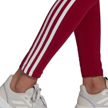 XL Legginsy damskie adidas Loungewear Essentials 3-Stripes czerwone HD1826