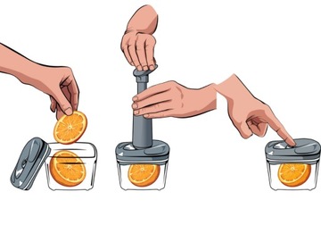 НАБОР ИЗ 3 ВАКУУМНЫХ КОНТЕЙНЕРОВ ДЛЯ ПИЩЕВЫХ ПРОДУКТОВ С НАСОСОМ, ЧЕРНЫЙ