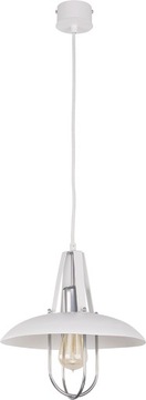 Lampa wisząca biała LUKA 1 industrialna oświetlenie sufitowe