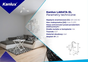 Kanlux LARATA E27 настольная лампа, белый