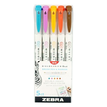 Brush Zakreślacz Zebra Mildliner 5szt zestaw Warm