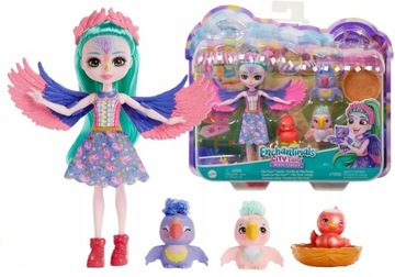 ENCHANTIMALS CITY TAILS zestaw RODZINA PAPUŻEK lalka Filia Finch ptaki