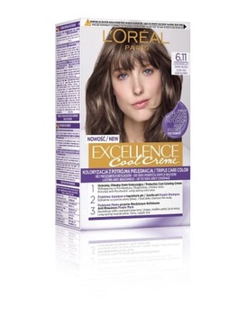 L'Oreal Excellence Cool Creme Farba 6.11 popielaty