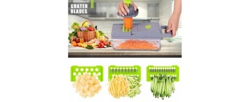 МНОГОФУНКЦИОНАЛЬНАЯ ТРЕЗКА ДЛЯ ОВОЩЕЙ, ФРУКТОВ, ТЕРКА, 16 ЭЛЕМЕНТОВ