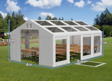 NAMIOT IMPREZOWY 4x8 HANDLOWY OGRODOWY TRANSPARENT