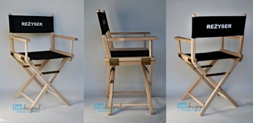 KRZESŁO REŻYSERSKIE Z TWOIM NADRUKIEM Z 2 STRON - składane