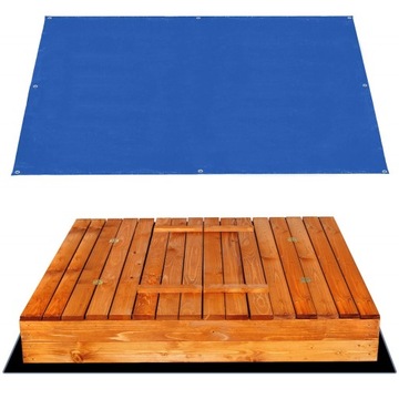 БОЛЬШАЯ, БОЛЬШАЯ, ЗАКРЫТАЯ, ПРОПИТАННАЯ ДЕРЕВЯННАЯ ПЕСОЧНИЦА СО СКАМЬЯМИ, 150см, XXL+БЕСПЛАТНО