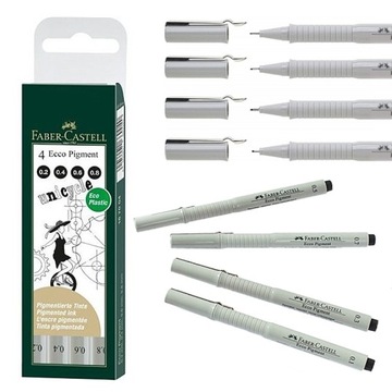 Cienkopisy Faber-Castell Ecco Pigment 4szt.w Etui