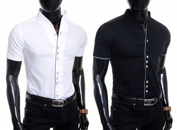 Мужская повседневная рубашка с гладким воротником-стойкой, комфортная тонкая