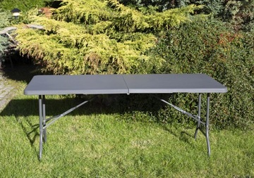 СКЛАДНОЙ СТОЛИК 180 см x 74 см БОЛЬШОЙ для кейтеринга СЕРЫЙ садовая столешница