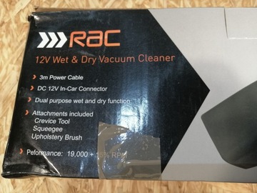 АВТОМОБИЛЬНЫЙ ПЫЛЕСОС БЕЗРЕШИВОЧНЫЙ RAC 12V