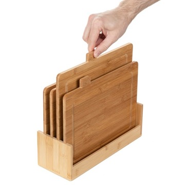 Набор из 4 кухонных досок Florina с подставкой.