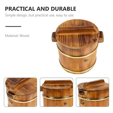 Круглая деревянная бочка для кадки бочкового риса.