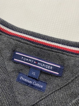 Tommy Hilfiger ORYGINAL SZARY BAWEŁNIANY SWETER L