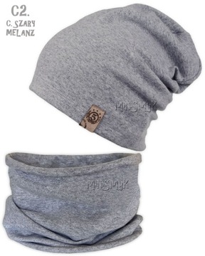 Весенне-осенний комплект ШАПКА + ТРУБКА с утеплителем для шеи размер L