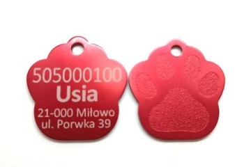 Металлическая идентификационная бирка с гравировкой LITTLE PAW - MINI DOG d.