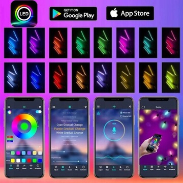 OŚWIETLENIE PODWOZIA AUTA LED RGB ANDROID TUNING ŚWIATŁA ZDALNIE STEROWANE