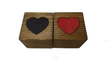 Свадебное украшение из деревянных кубиков инициалы сердце 4