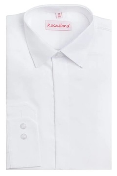 Koszula długi rękaw chłopięca bawełna 80% plisa slim OXFORD KSZ10-128-30