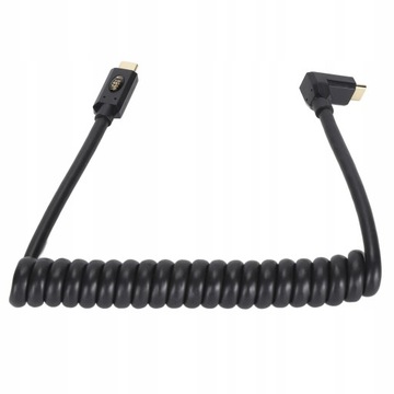 KABEL USB-C SPIRALNY SPRĘŻYNOWY SZYBKIE ŁADOWANIE USB TYP C 1M