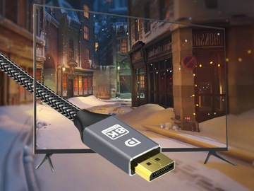 KABEL PRZEWÓD WIDEO DP 1.2 DISPLAYPORT DO DISPLAY PORT 4K 8K 60HZ 1M 100CM