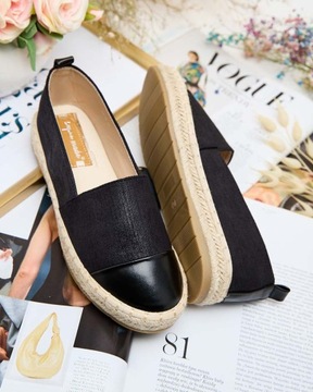 CZARNE ESPADRYLE DAMSKIE EVELLAZ 38