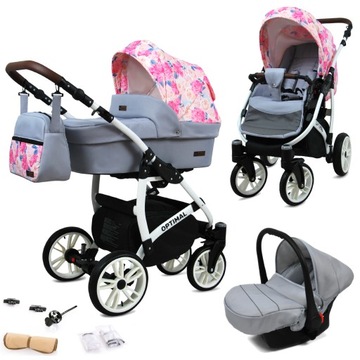 Wózek 3w1 dziecięcy spacerówka BabyLux OPTIMAL ALU