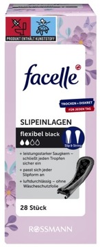 Facelle Flexibel czarne wkładki higieniczne 28 szt. z NIEMIEC