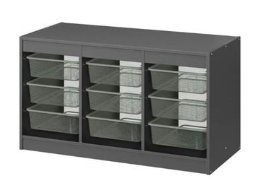 IKEA TROFAST REGAŁ POJEMNIKI 99x44 |Zielonoszary