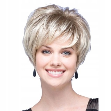 Peruka włosy krótkie naturalne blond damska