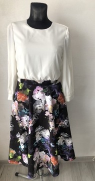Outlet elegancka sukienka midi z rękawem 40L__38