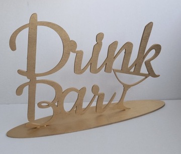 Drink Bar złoty napis na stół wesele ślub