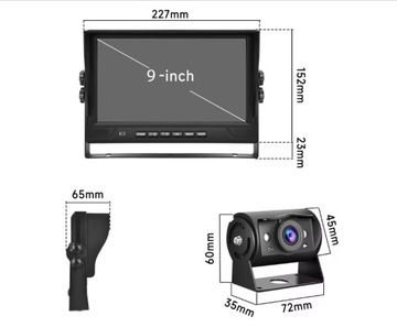Комплект монитора 4 AHD-камеры для комбайна Тира, трактора, реверсивного экскаватора ODRA
